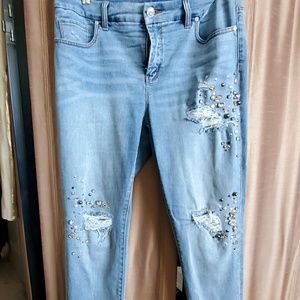 Pearl Embellished Jeans